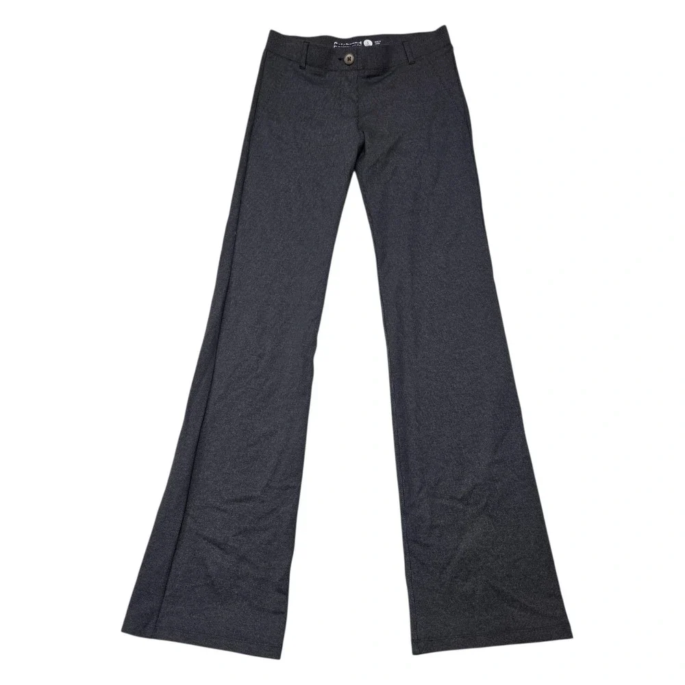 Betabrand Dress Pant Yoga Pants Women S Long Charcoal Grey Bootcut Pinstripe
